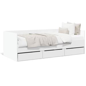 VidaXL Slaapbank met lades 75x190 cm bewerkt hout wit