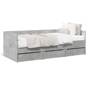 VidaXL Slaapbank met lades 75x190 cm bewerkt hout betongrijs