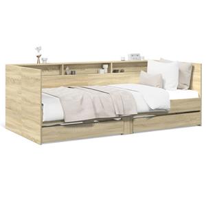 VidaXL Slaapbank met lades 90x190 cm bewerkt hout sonoma eikenkleurig