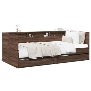 VidaXL Slaapbank met lades 75x190 cm bewerkt hout bruin eikenkleurig