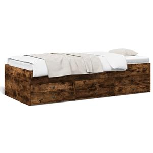 VidaXL Slaapbank met lades 100x200 cm bewerkt hout gerookt eikenkleur