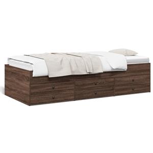 VidaXL Slaapbank met lades 100x200 cm bewerkt hout bruin eikenkleurig