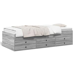 VidaXL Slaapbank met lades 90x200 cm bewerkt hout grijs sonoma eiken