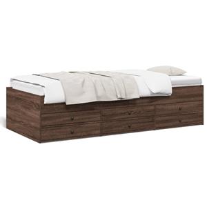 VidaXL Slaapbank met lades 90x200 cm bewerkt hout bruin eikenkleurig