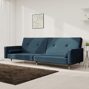 VidaXL Slaapbank 2-zits met 2 kussens fluweel blauw