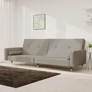 VidaXL Slaapbank 2-zits met 2 kussens fluweel lichtgrijs
