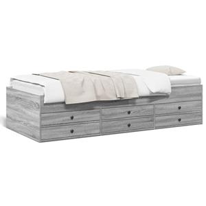 VidaXL Slaapbank met lades 90x190 cm bewerkt hout grijs sonoma eiken