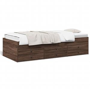VidaXL Slaapbank met lades 90x190 cm bewerkt hout bruin eikenkleurig