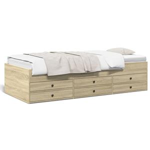 VidaXL Slaapbank met lades 75x190 cm bewerkt hout sonoma eikenkleurig