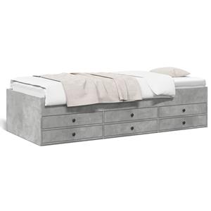 VidaXL Slaapbank met lades 75x190 cm bewerkt hout betongrijs