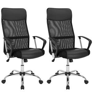 Casaria Bureaustoel Deluxe 2 stuks Zwart