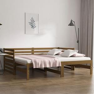 VidaXL Slaapbank uitschuifbaar grenenhout honingbruin 2x(90x190) cm