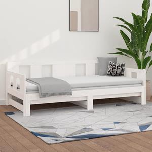 VidaXL Slaapbank uitschuifbaar massief grenenhout wit 2x(90x200) cm