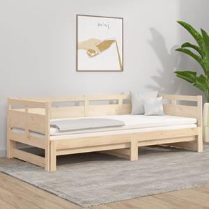 VidaXL Slaapbank uitschuifbaar massief grenenhout 2x(90x190) cm