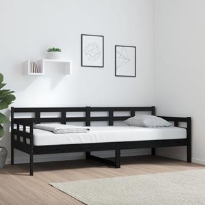 VidaXL Slaapbank massief grenenhout zwart 80x200 cm