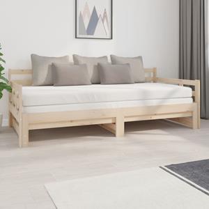 VidaXL Slaapbank uitschuifbaar massief grenenhout 2x(90x200) cm