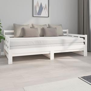 VidaXL Slaapbank uitschuifbaar massief grenenhout wit 2x(90x200) cm