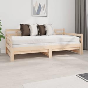 VidaXL Slaapbank uitschuifbaar massief grenenhout 2x(90x190) cm