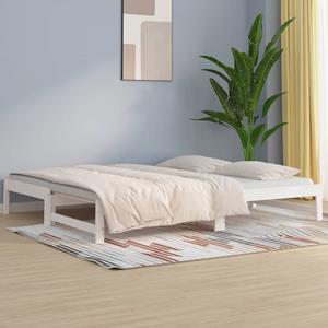 VidaXL Slaapbank uitschuifbaar massief grenenhout wit 2x(90x200) cm