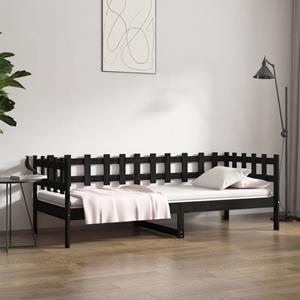 VidaXL Slaapbank 80x200 cm massief grenenhout zwart