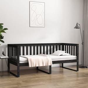 VidaXL Slaapbank 90x190 cm massief grenenhout zwart