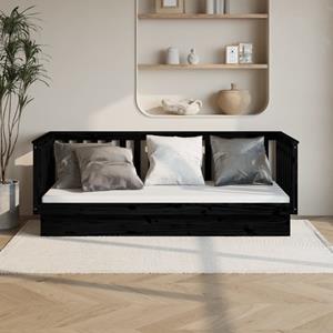 VidaXL Slaapbank 100x200 cm massief grenenhout zwart