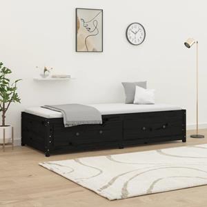 VidaXL Slaapbank 75x190 cm massief grenenhout zwart