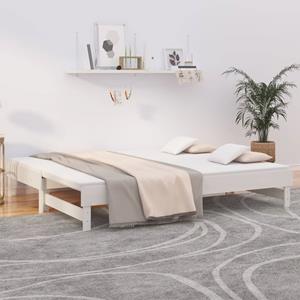 VidaXL Slaapbank uitschuifbaar massief grenenhout wit 2x(90x200) cm