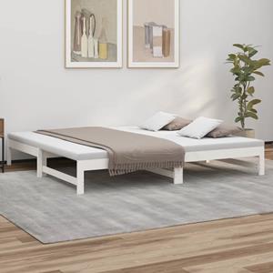 VidaXL Slaapbank uitschuifbaar massief grenenhout wit 2x(90x200) cm