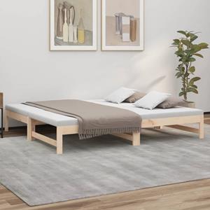 VidaXL Slaapbank uitschuifbaar massief grenenhout 2x(75x190) cm