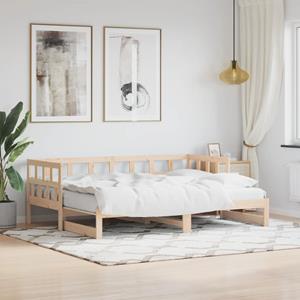 VidaXL Slaapbank met onderschuifbed 90x190 cm massief grenenhout