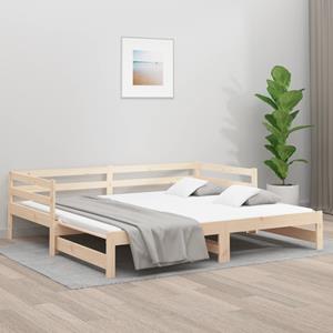VidaXL Slaapbank met onderschuifbed 90x190 cm massief grenenhout