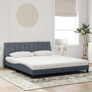 vidaXL Bed met matras fluweel donkergrijs 180x200 cm