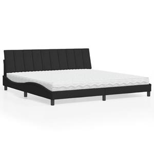 vidaxl Bed met matras fluweel zwart 200x200 cm