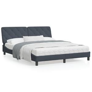 VidaXL Bed met matras fluweel donkergrijs 160x200 cm
