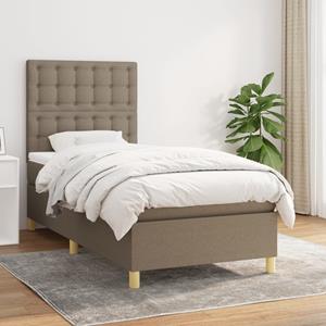 VidaXL Boxspring met matras stof taupe 90x200 cm