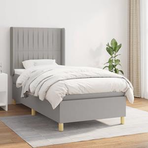 VidaXL Boxspring met matras stof lichtgrijs 80x200 cm