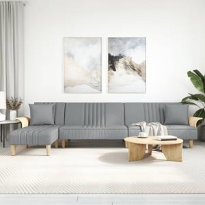 VidaXL Slaapbank L-vormig 279x140x70 cm stof lichtgrijs
