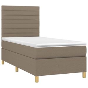 VidaXL Boxspring met matras en LED stof taupe 80x200 cm