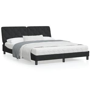 VidaXL Bed met matras fluweel zwart 160x200 cm