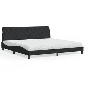 VidaXL Bed met matras fluweel zwart 200x200 cm