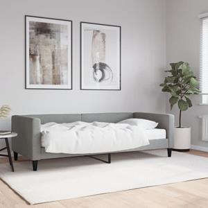 VidaXL Slaapbank met matras 90x200 cm stof lichtgrijs