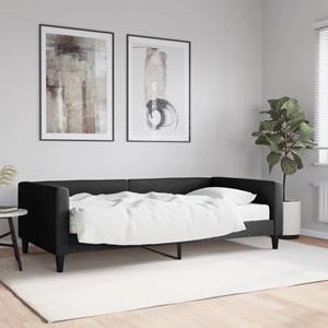 VidaXL Slaapbank met matras 100x200 cm stof zwart