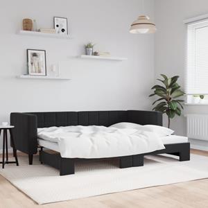 VidaXL Slaapbank met onderschuifbed 80x200 cm fluweel zwart