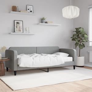 VidaXL Slaapbank met matras 80x200 cm stof lichtgrijs