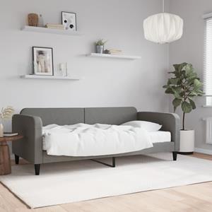 VidaXL Slaapbank met matras 90x200 cm stof donkergrijs
