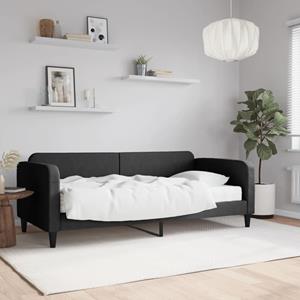 VidaXL Slaapbank met matras 90x200 cm stof zwart