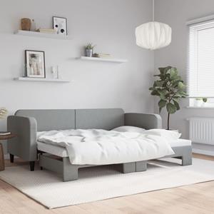 VidaXL Slaapbank met onderschuifbed 80x200 cm stof lichtgrijs