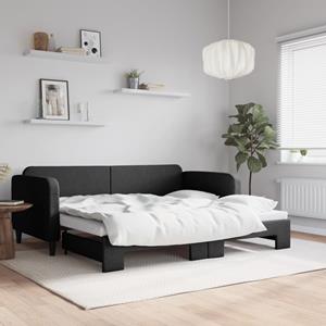 VidaXL Slaapbank met onderschuifbed 90x200 cm stof zwart