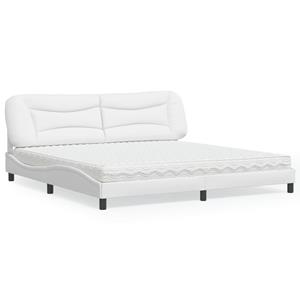 VidaXL Bed met matras kunstleer wit 200x200 cm